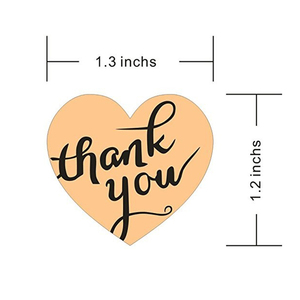 Custom amor forma de <span class=keywords><strong>corazón</strong></span> <span class=keywords><strong>gracias</strong></span> etiqueta engomada, Papel kraft rollo etiqueta <span class=keywords><strong>gracias</strong></span> etiqueta - Product Image 5