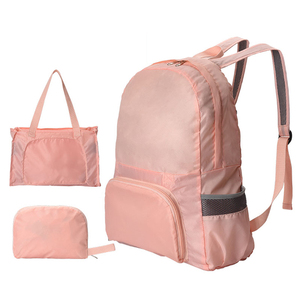 2 in 1 Casual da viaggio all'aperto ultraleggero impermeabile poliestere <span class=keywords><strong>rosa</strong></span> a doppio uso pieghevole Tote Bag pieghevole zaino da <span class=keywords><strong>donna</strong></span> - Product Image 1