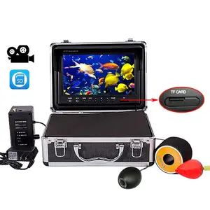 모조리 파인더 뷰 파인더 물고기-752 DVR 녹화 비디오 카메라 50M 물고기 탐지기 수중 낚시 HD 1000TVL 카메라 9 "LCD 모니터 12 화이트 Led