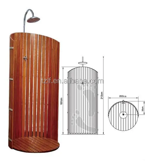 Elegante doccia esterna in legno per piscina e giardino CF-7405