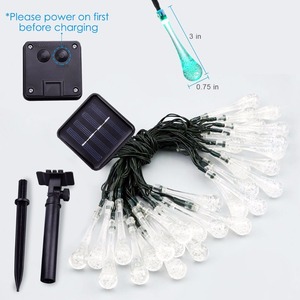 30 LEDs Outdoor String <strong>Lights</strong> <strong>Solar</strong> <strong>Powered</strong> <strong>Fairy</strong> <strong>Light</strong> Waterdrop <strong>Solar</strong> String <strong>Light</strong> - Product Image 2