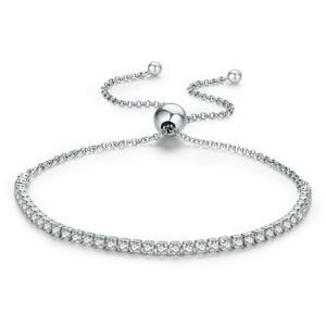 New Trendy eatured Brand DEALS 925 Sterling Silver Sparkling Strand Bracelet Women Link Tennis Bracelet