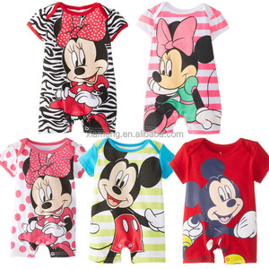 venta Caliente ropa de dormir de algodón moda mameluco del bebé con <span class=keywords><strong>mickey</strong></span> manga corta <span class=keywords><strong>mickey</strong></span> mameluco del bebé para newbron - Product Image 1