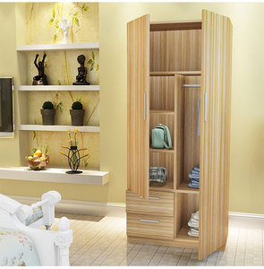 Guarda-roupas armazenamento, armário moderno 2 portas mdf de madeira guarda-roupas para quarto