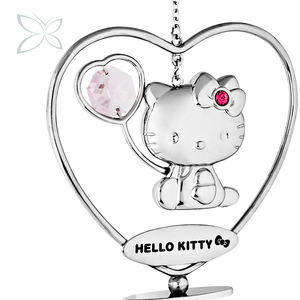 Carillon éolien suspendu en cristal taillé brillant Rosaline, décoration d'intérieur Hello Kitty, art populaire en fer plaqué métal Crystocraft, Japon - Product Image 2