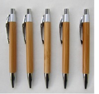 Werbe Werbung Günstige Individuelles Logo Bambus Stift Holz Stift ursprüngliche ökologie nach holz kugelschreiber mit clips und logo
