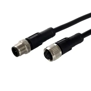 IP67 IP68 防水圆形母 M12 M12 2 3 4 4 5 8 12 17 针电缆连接器