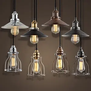 LOFT Käfig Filament antiken Anhänger gealterten Stahl Vintage industrielle Innen Pendel leuchte mit E27 Edison Bulb