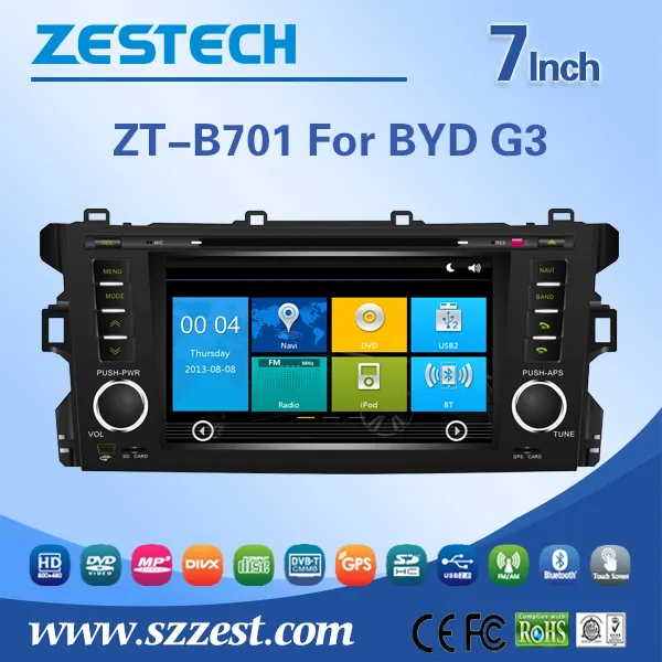 precio de fábrica de coches reproductor de DVD para BYD G3 soporte 3G de audio TDT MP4 función HDMI DVD GPS