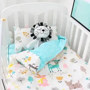 Custom-Designer 100% Baumwolle Organische Applique Neue Geboren Junge Mädchen Erwachsene Baby Krippe Kindergarten Bett Bettwäsche Set Mit Zipper