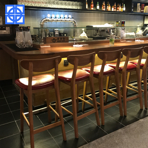 Conjunto de Muebles de Restaurante con Asientos de Cuero PU Rojo Comercial, Mesa con Superficie de Madera para Cafetería y Bar - Product Image 6