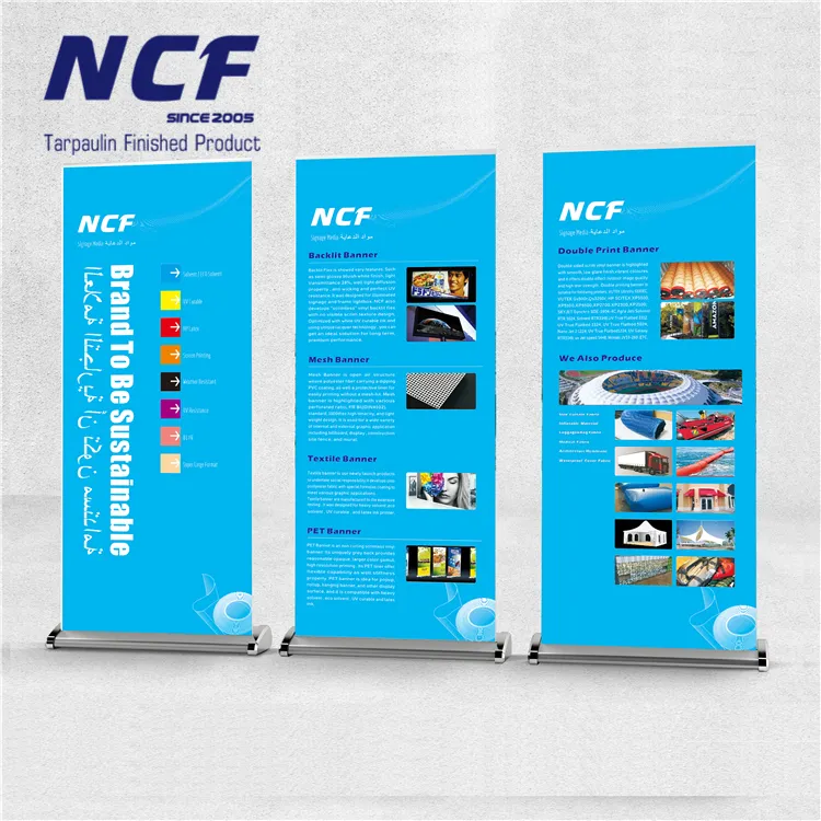 NCF 440gsm Block-out Laminierte PVC-Flex-Banner-Leinwand rollen mit Front-/Hintergrund beleuchtung für Werbung