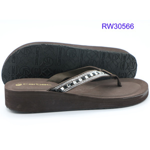 Las mujeres de calidad superior Rhinestone Flip Flops flor impreso playa Flop zapatillas - Product Image 4