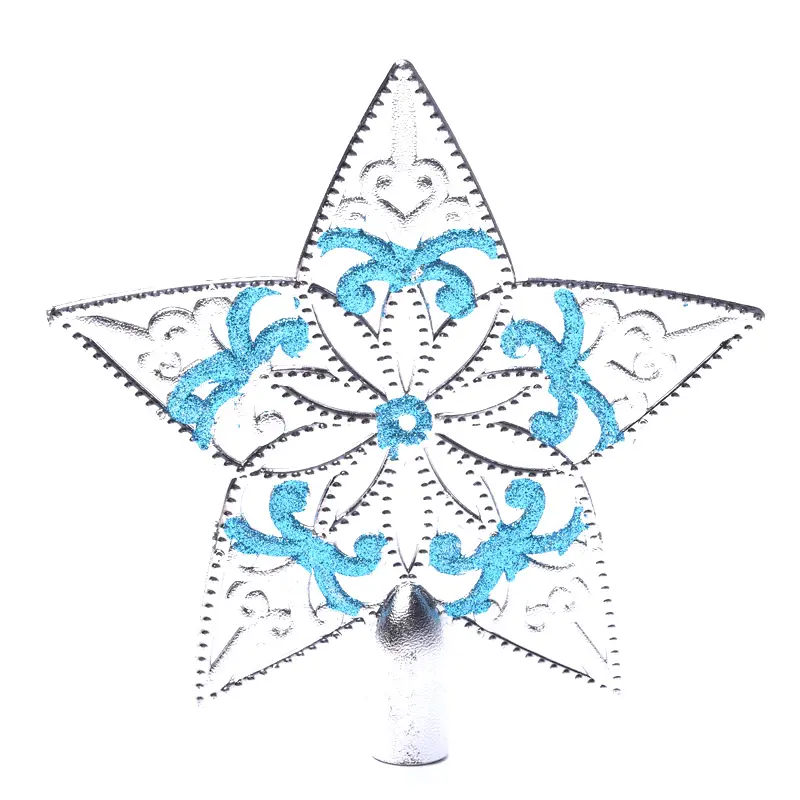 2022 блестящая Рождественская звезда дерево фигурки жениха и невесты; Сверкающий пластиковый 5 Point Star рождественские мягкие игрушки для праздника для рождественой елки