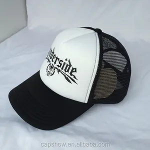 Wholesale High Quality Breathable Trucker Hat Custom Printed 5 Panel Curved Brim Mesh Baseball Cap