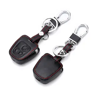 High Quality key wallet car leather key cover for Peugeot 106 206 306 307 207 308 RCZ 408 for Citroen C1 c2 c3 c4 accessories