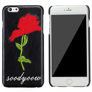 fondo ricamato <span class=keywords><strong>rosa</strong></span> cassa del telefono cassa del telefono oem oem cassa del telefono del cuoio genuino per il <span class=keywords><strong>iphone</strong></span> <span class=keywords><strong>6</strong></span>/<span class=keywords><strong>6</strong></span> s plus - Product Image 2