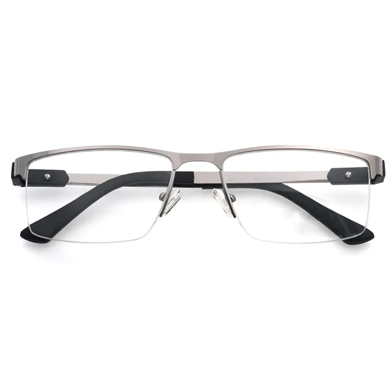 Wholesale luxury mens metal half frame fashion eyeglass frame glasses
