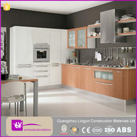 Mueble de Cocina moderno con membrana de PVC, mueble de cocina hecho en Foshan