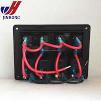 Interrupteur à bascule étanche noir pour véhicule, 2 pièces, bouton de disjoncteur pour voiture, bateau, LED, 12V DC, 4 voies