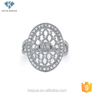 Valor de diseño oval de plata 925 anillo Reticular caliente en alibaba india - Product Image 2