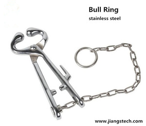 Forma opcional <span class=keywords><strong>toro</strong></span> Nariguera Tabique Clicker Clara Forma redonda de Acero inoxidable <span class=keywords><strong>con</strong></span> la cadena - Product Image 1