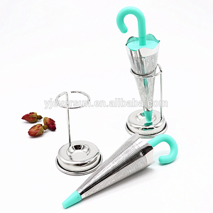 Colador de silicona de acero inoxidable con forma de paraguas para infusión de té, café, hierbas, especias, fabricante de filtros - Product Image 3