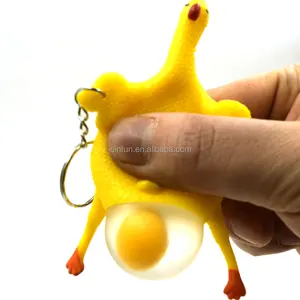 custom make small plastic lay eeg toy chicken, stress rubber toy plastic chicken