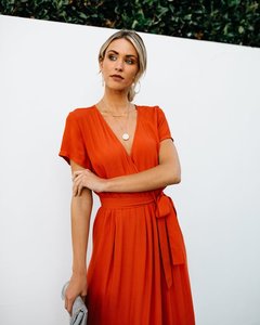 <span class=keywords><strong>Vestido</strong></span> Lancai 2022, Nuevo, Personalizado, <span class=keywords><strong>Rojo</strong></span>, Casual, Elegante, <span class=keywords><strong>de</strong></span> Satén, con Cuello en V, Estilo Envolvente, Maxi, para Cumpleaños, Cóctel, Cena, Fiesta - Product Image 4