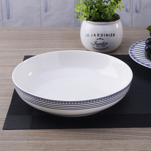 Azul a rayas 9 "de cerámica grande de ensalada de Pasta tazones de sopa <span class=keywords><strong>Ramen</strong></span> tazón - Product Image 2