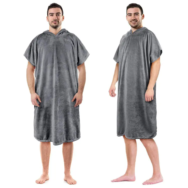 Mudança de Surf Com Capuz Adulto Poncho Toalha De praia de Surf Com Capuz Poncho Toalha de Praia de Microfibra