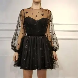 Woman Dresses New Arrivals 2021 Women Long Sleeve Sequined Star Party Dress women sexy dresses