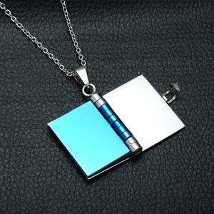 Fornitore della cina personalizzato semplice Argento Oro Libro In Acciaio Inox Ciondolo Cuore <span class=keywords><strong>Collana</strong></span> - Product Image 6