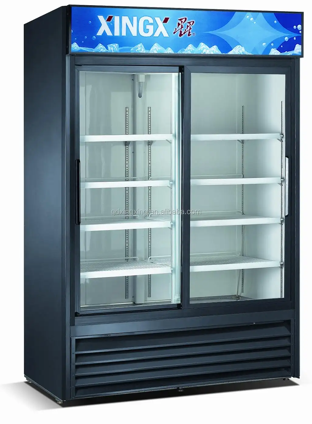 2 glass door commercial refrigerator  bottle display showcase_G1.2YBM2F-HC-Refrigeration Equipment