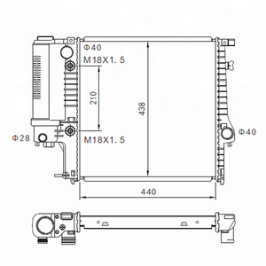 Radiateur automatique en aluminium, pour <span class=keywords><strong>BMW</strong></span> <span class=keywords><strong>E36</strong></span>, 316i, <span class=keywords><strong>318i</strong></span>, 320i, 325 i90, AT, OEM, 1719136/1723898/1719264 - Product Image 1