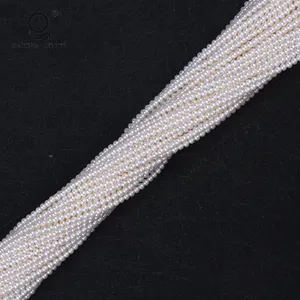 Small Freshwater Pearls 3mm Natural Small Freshwater White Pearl Strings AAA Real Round Pearl Strand