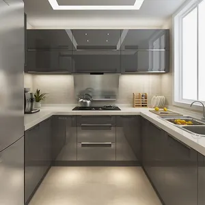 Гуанчжоу, маленький кухонный дизайн, Филиппинский кухонный шкаф на заказ для домашней кухни