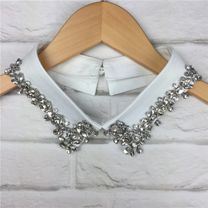 Wilde Kleine Nep Kraag Nieuwe Afneembare Blouse Half Shirts Elegante Mode Vrouwen Nep Kraag Met Strass - Product Image 2