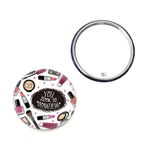 High Quality Round Portable Pocket Mirror Classic/Simple Design OEM Logo Tinplate Metal for Publicity Promotion Use