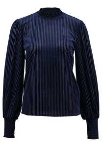 Alibaba Chine Haute Qualité Femmes de Chemise Mandarian Col Long Smocks Manches <span class=keywords><strong>Marine</strong></span> <span class=keywords><strong>Bleu</strong></span> Blouse Pour L'hiver - Product Image 4