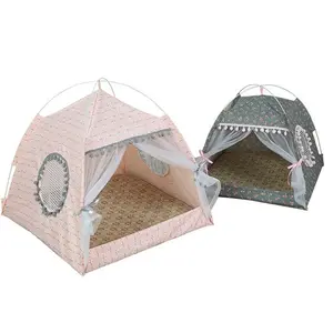 Nhà Trong Nhà Ngoài Trời Mat Dog Nguồn Cung Cấp Pet Teepee Mèo Giường Litterbox Lưới Giá Rẻ Lều Di Động