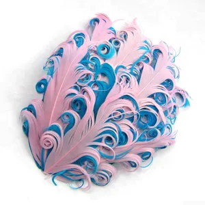 Almohadilla de plumas de ganso rizadas de colores variados para diademas de bebé, accesorios para el cabello de plumas de decoración