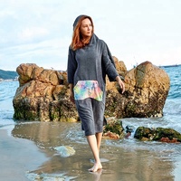 Serviette de plage poncho à capuche en microfibre à séchage rapide