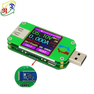 RD USB2.0 UM24C 전압계 전류계 멀티미터 케이블 저항 배터리 USB 테스터 컬러 LED 디스플레이 전압 전류 암페어 미터