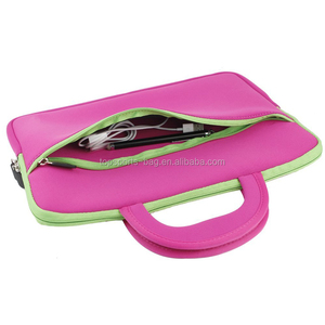 Tas <span class=keywords><strong>laptop</strong></span> Neoprene <span class=keywords><strong>15</strong></span> inci kustom merah muda dengan pegangan dan saku tas <span class=keywords><strong>laptop</strong></span> tahan air untuk <span class=keywords><strong>Dell</strong></span> - Product Image 3