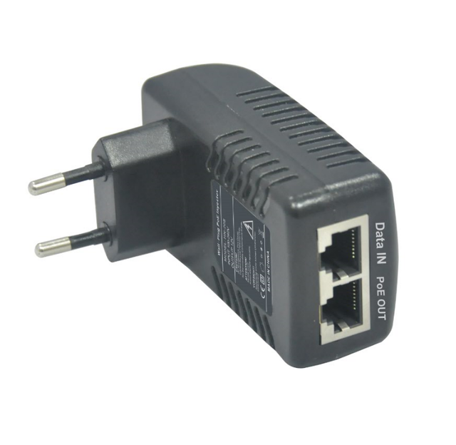 IEEE802.3at 12V 24V 30W Gigabit Passive Wall-mounted POE Injector FCC CE Certified 1 Year Warranty Hi-Net Brand 1 Pair Ports