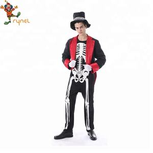 Alta Qualidade Mens Day Of The Dead Traje Smoking Terno Com Chapéu Do Crânio Do Açúcar Mexicano - Product Image 4