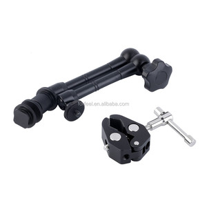 Kit de película <span class=keywords><strong>DSLR</strong></span> Rig de 11 pulgadas brazo mágico articulado + pinzas para cangrejo Super pinza para videocámara Monitor LCD Luz de Flash Led