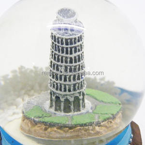 كرة ثلجية تذكارية مخصصة من الراتنج على شكل برج بيزا لديكور المنزل - Product Image 5