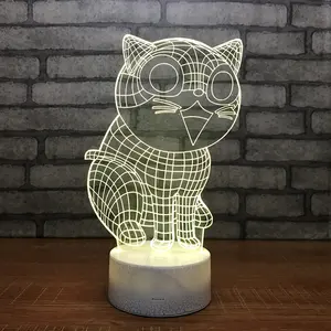 בעלי החיים חתול Creative ילדים צבעוני לילה LightBed מתנה מותאם אישית 3d אור גופי סיטונאי Usb Led ילדי מנורה